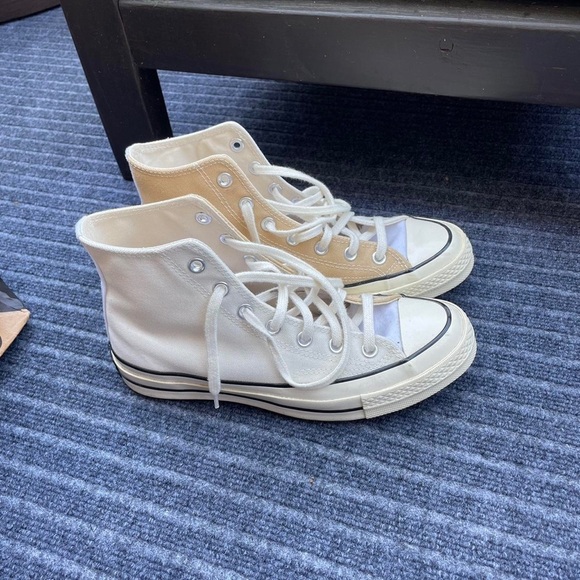 Converse High-Top Canvas Sneakers in Cream - Picture 2 of 3